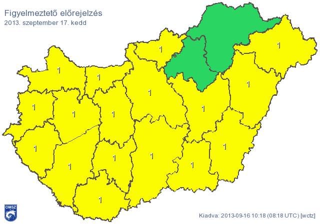 Jön a front: majdnem az egész országra figyelmeztetést adtak ki