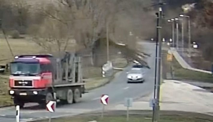 Óriási faág szakadt egy kocsi elé Bodajknál – videó