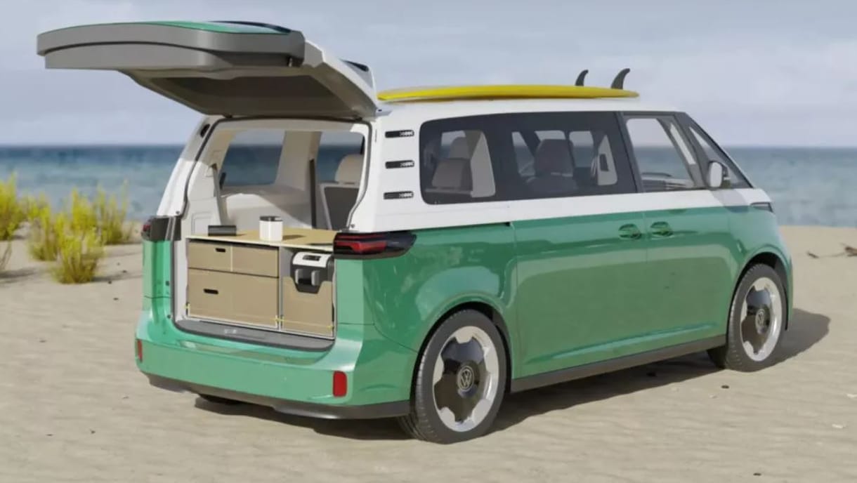 Praktikus lakóautóként is menő a Volkswagen elektromos kisbusza
