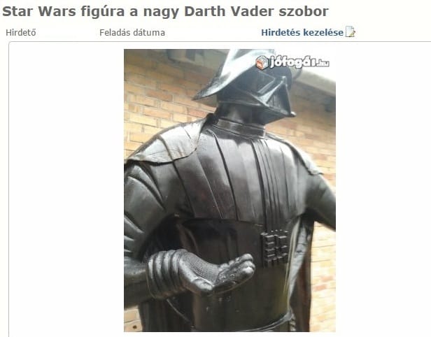 Egy életnagyságú Darth Vader a kertbe? – a legőrültebb Star Wars relikviák