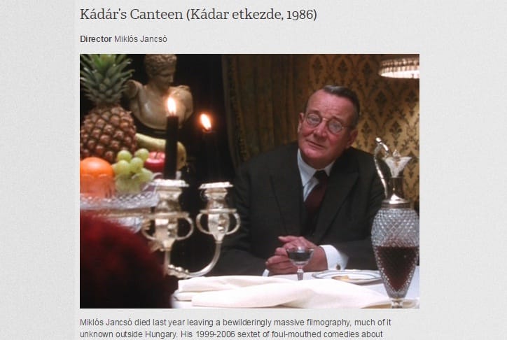 Jancsó-féle Kádár-filmmel viccelődik április 1-jén a Brit Filmintézet