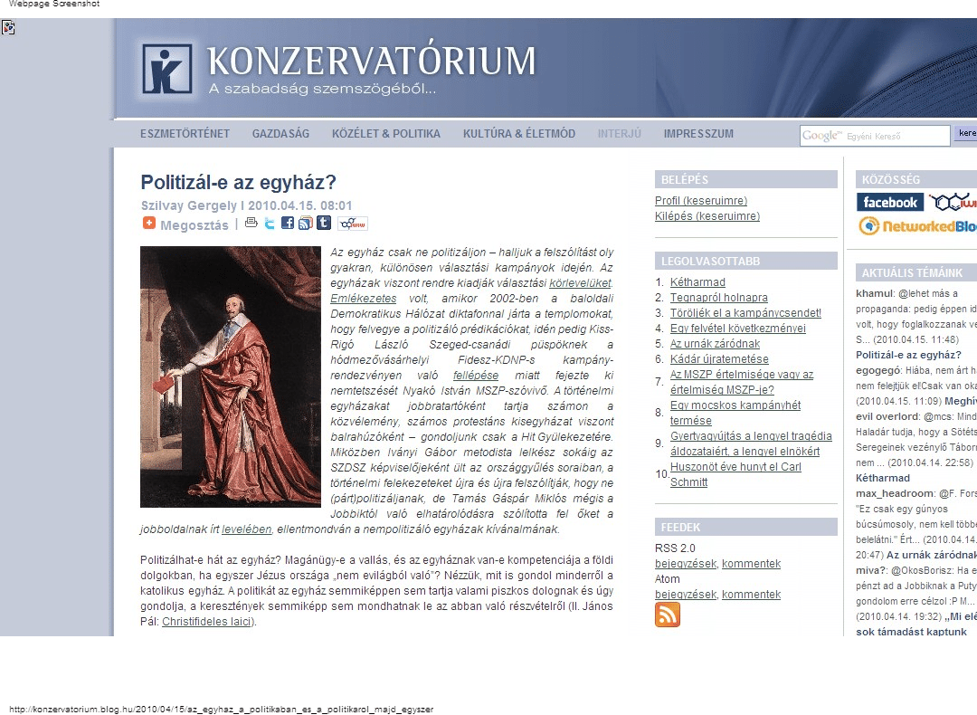 Politizálhat-e az egyház?
