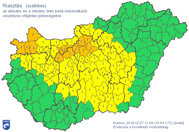 Növelték a riasztási fokozatot a dühöngő szél miatt - térkép
