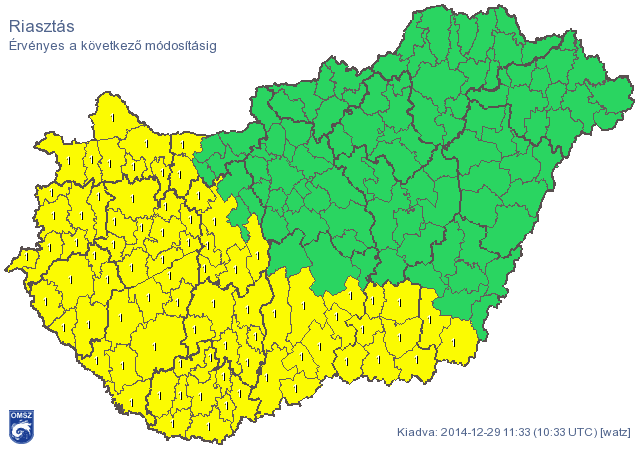 Hófúvás: Elsőfokúra mérsékelték a riasztást