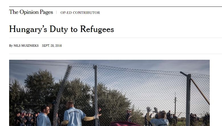 Nekiment Orbánéknak az ET emberi jogi biztosa a New York Times-ban