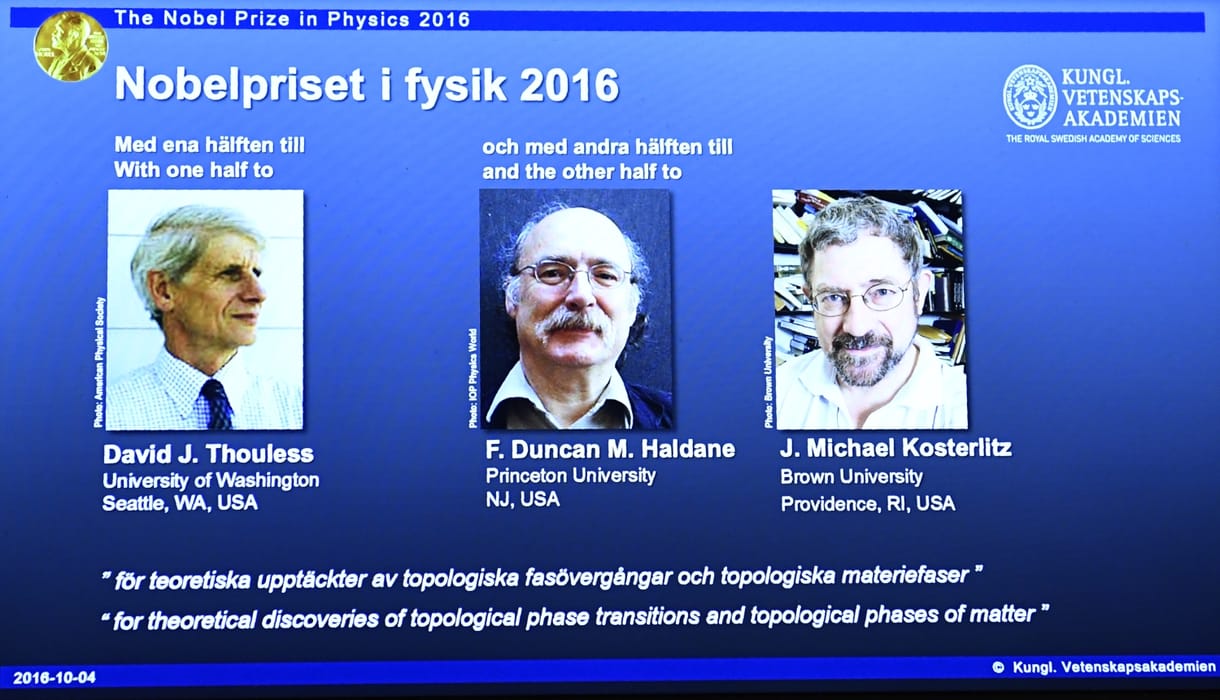Fizikai Nobel-díj az anyag szokatlan állapotának tanulmányozásáért