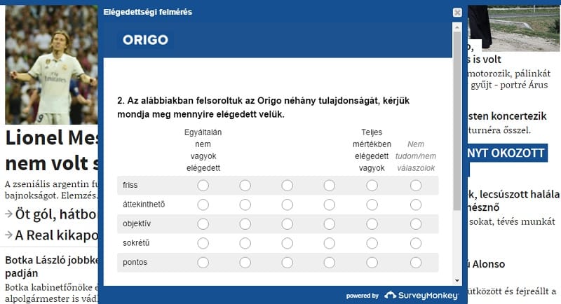 Ön mennyire elégedett az objektív és pontos Origóval? 