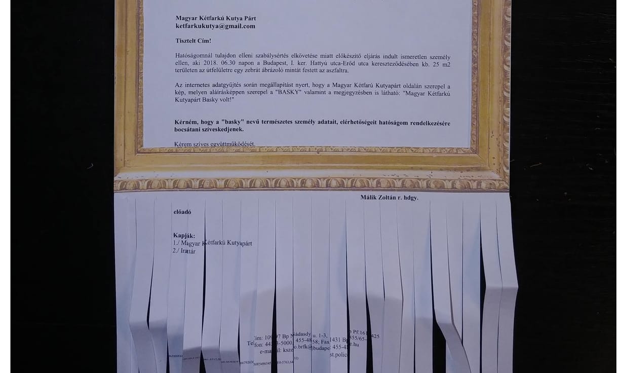 A Kétfarkú megörökítette a rendőrség Baskyt kereső levelét, de nem akárhogy