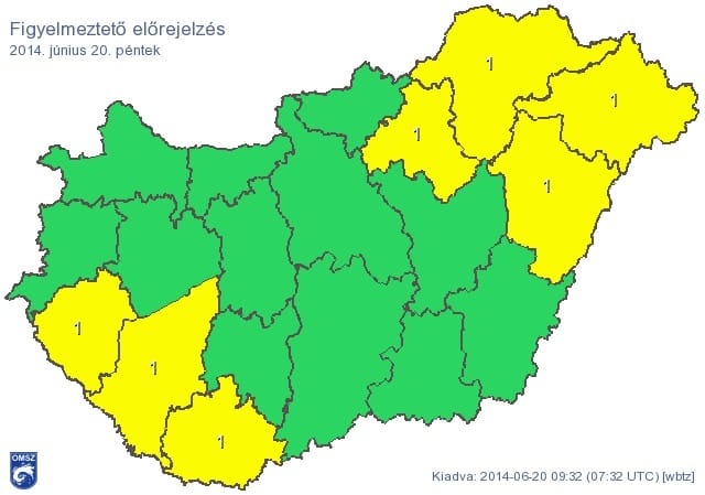 Megjött a hidegfront: figyelmeztetést adtak ki hét megyére – térkép