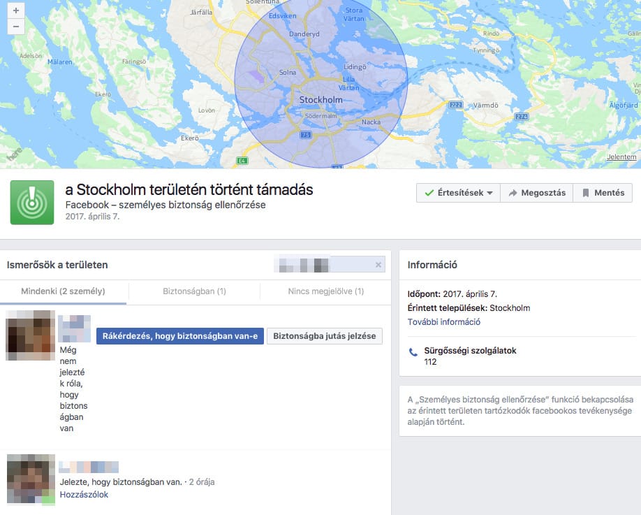 Terrortámadás Stockholmban: ismét aktív a Facebook legszomorúbb funkciója