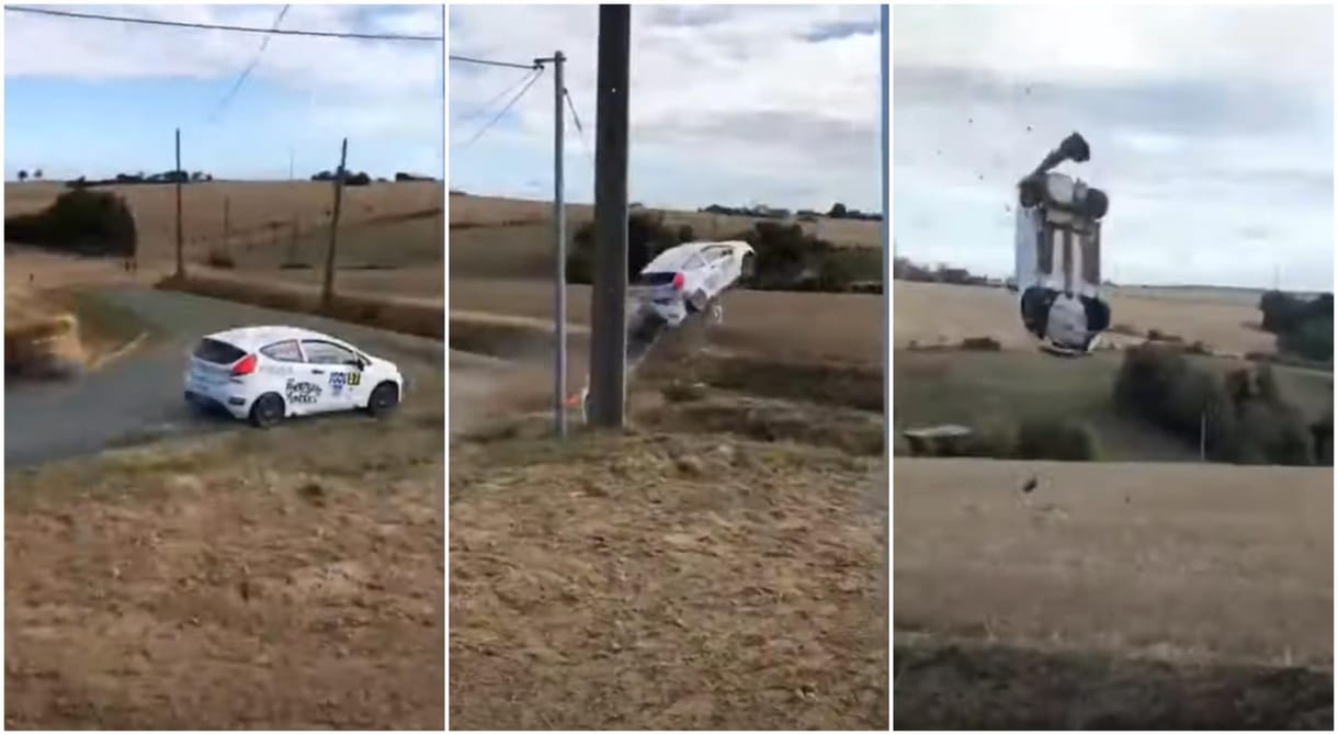 Hatalmasat repült egy Ford Fiesta a hétvégi francia ralin – videó