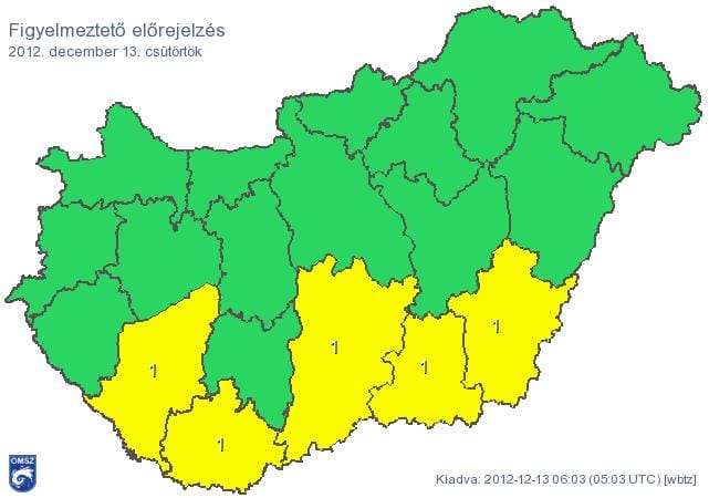 Figyelmeztetést adtak ki a hideg miatt
