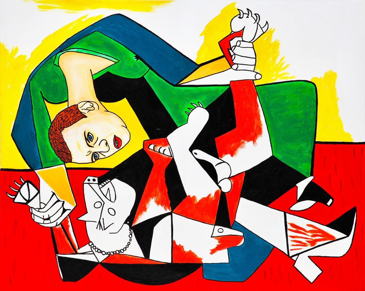 Menczer Tamás legyőzi a Sátánt Picasso műtermében – drMáriás megfestette a jelenetet
