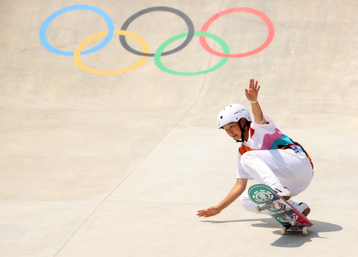 A valaha volt legfiatalabb olimpiai érmes az aranyat nyerő japán gördeszkás