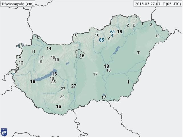 Majdnem 90 centis a hó Kékestetőn – csapadéktérkép