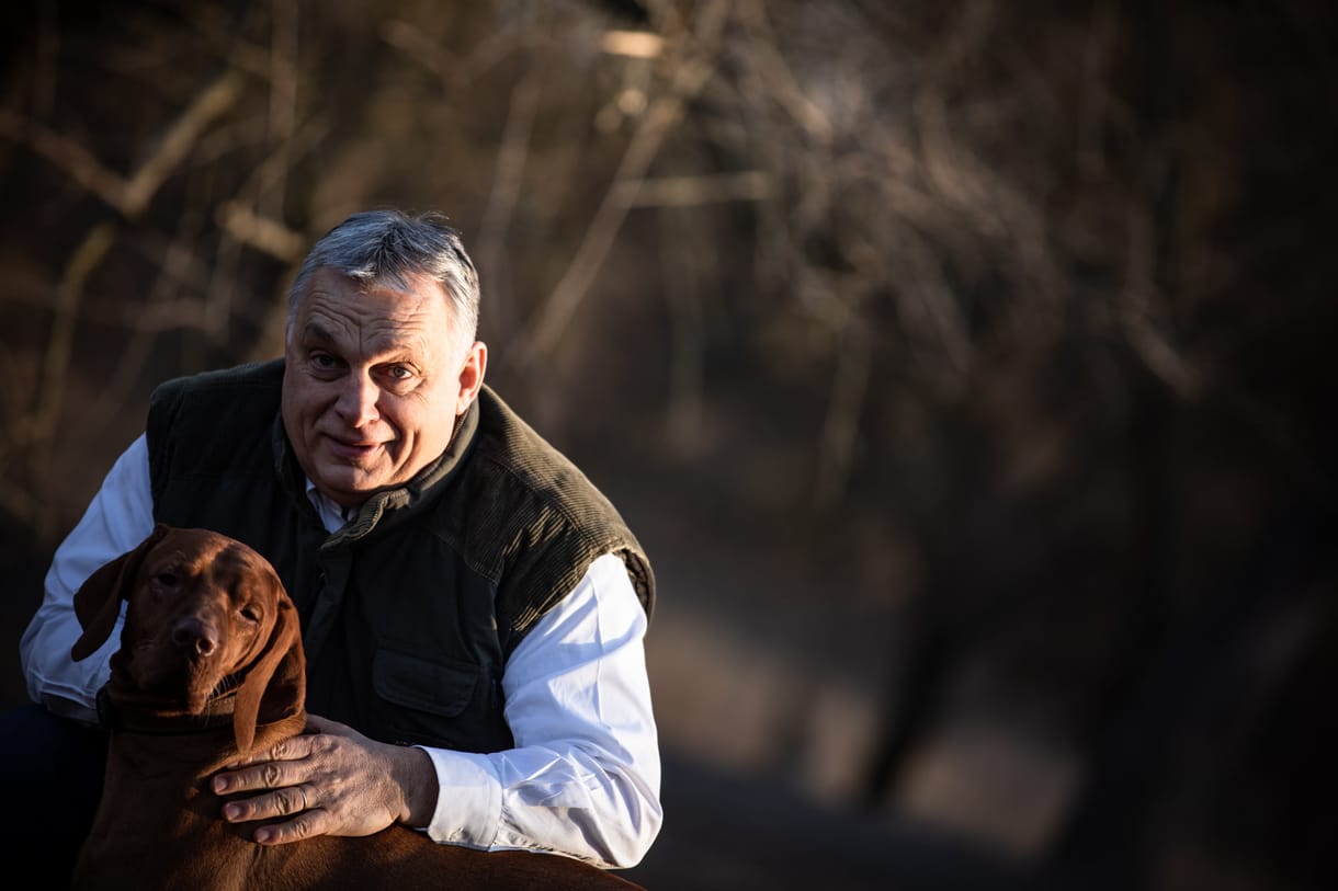 Orbán a kutyájával töltötte ki az állatvédelmi konzultációt, majd sepregetni ment