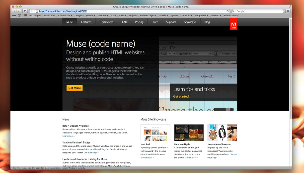 Letölthető az Adobe Muse béta 4 verziója