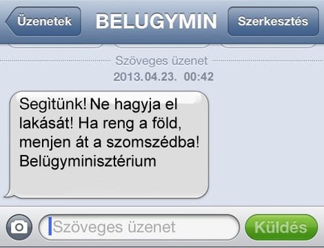 Földrengés: mit üzen a Belügyminisztérium?