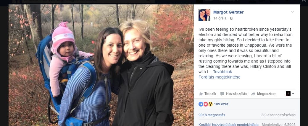 Kiderült, mit csinált Hillary Clinton, miután elveszítette az elnökválasztást