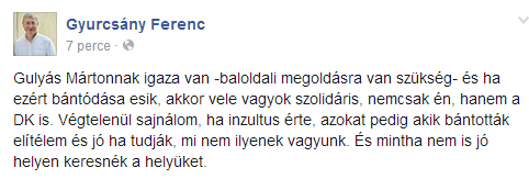 Incidens a DK rendezvényén - Gyurcsány elhatárolódik