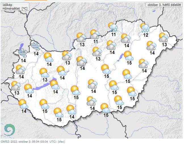 Felhős idő várható, de néhány órára kisüthet a nap is