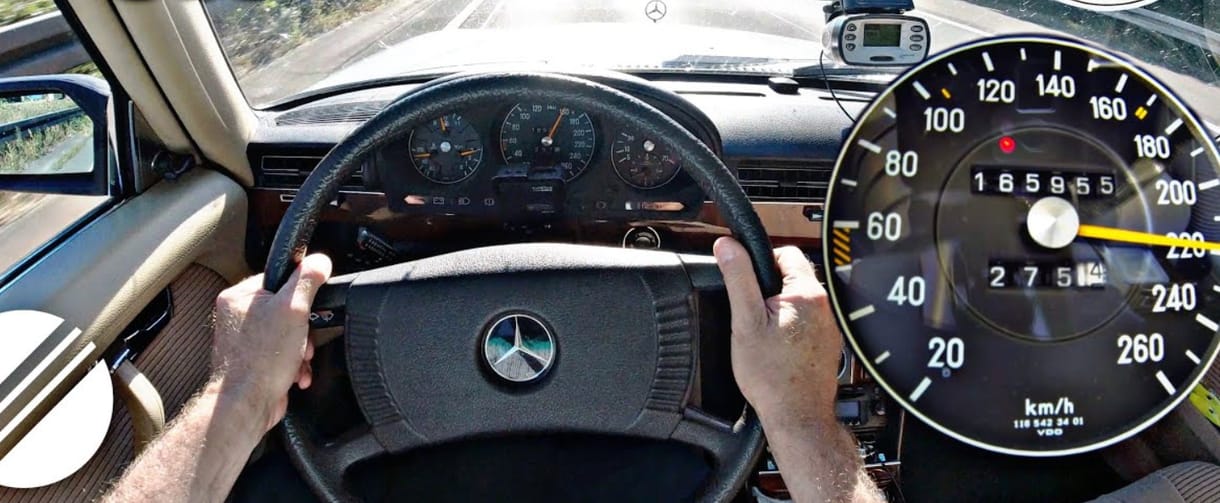 Szépen tartja még ma is a 200-as tempót ez a 1978-as Mercedes 450 SEL