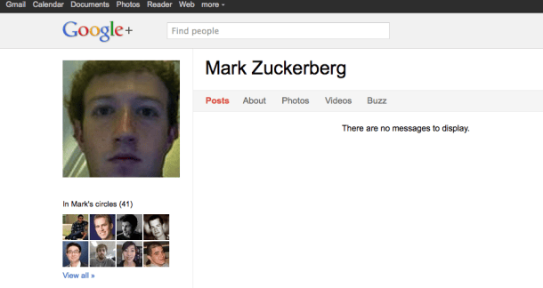 Nézze meg a Facebook alapító Google+ oldalát
