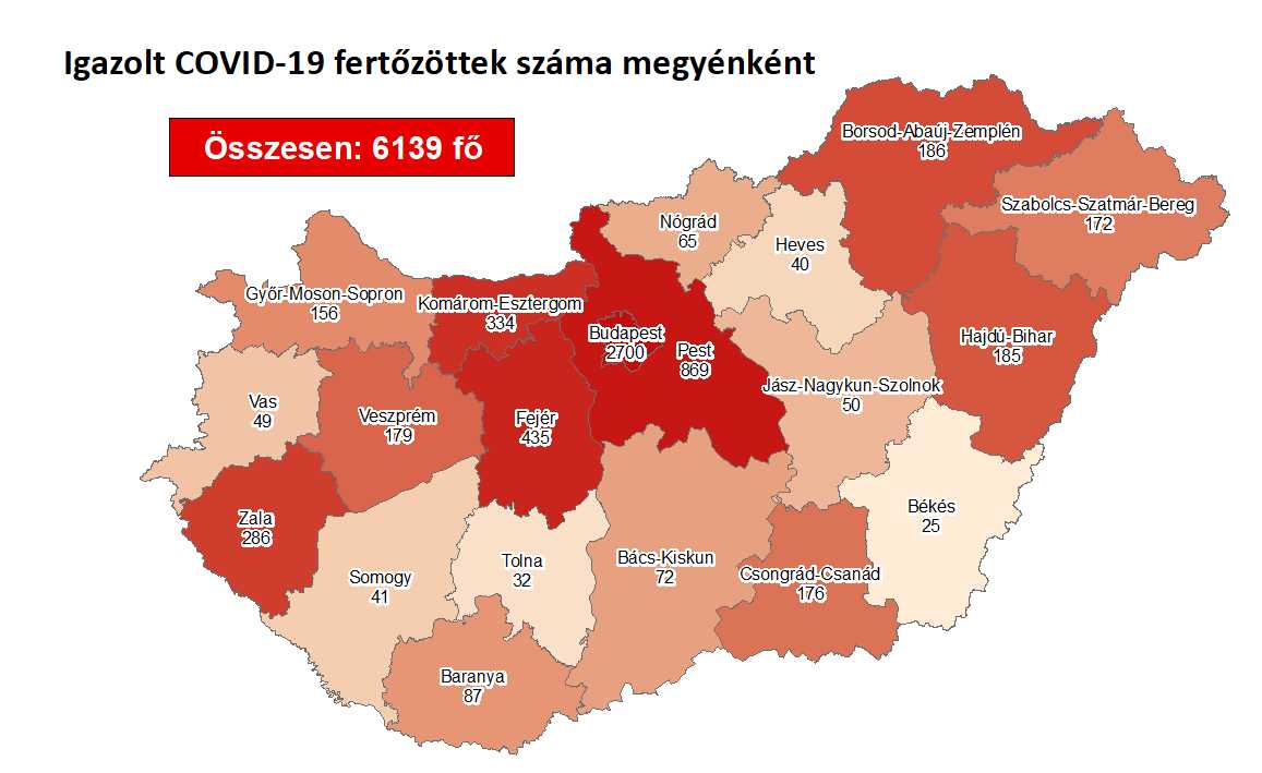 Koronavírus: 175-tel nőtt az aktív esetszám