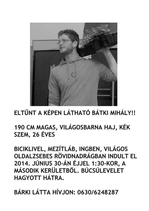 Meglett a II. kerületből eltűnt mezítlábas, bringás férfi