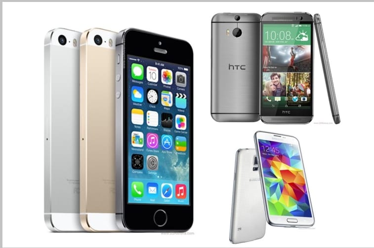 Itt a nagy csapat: iPhone 5s vs. Galaxy S5 vs. HTC One (M8)