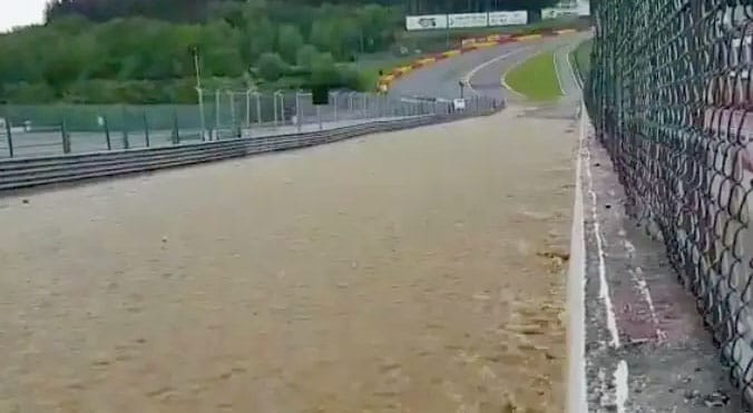 Maximum vadvízi evezős versenyt lehetne tartani most a Spa-Francorchamps Forma–1-es pályán – videó