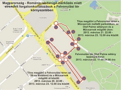 Már ma lezárások lesznek a magyar-román meccs miatt