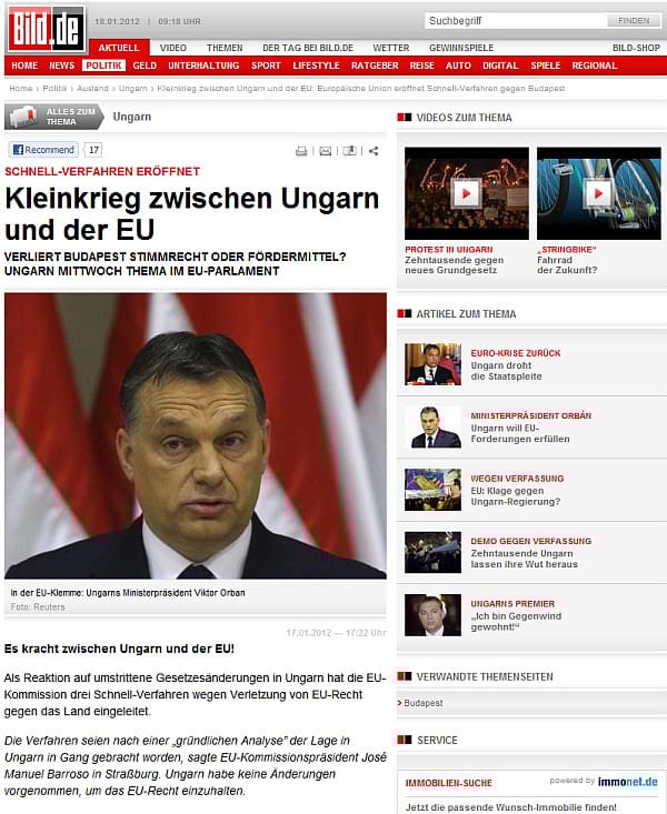 Orbán a Bildnek: orkánerejű szembeszél fúj