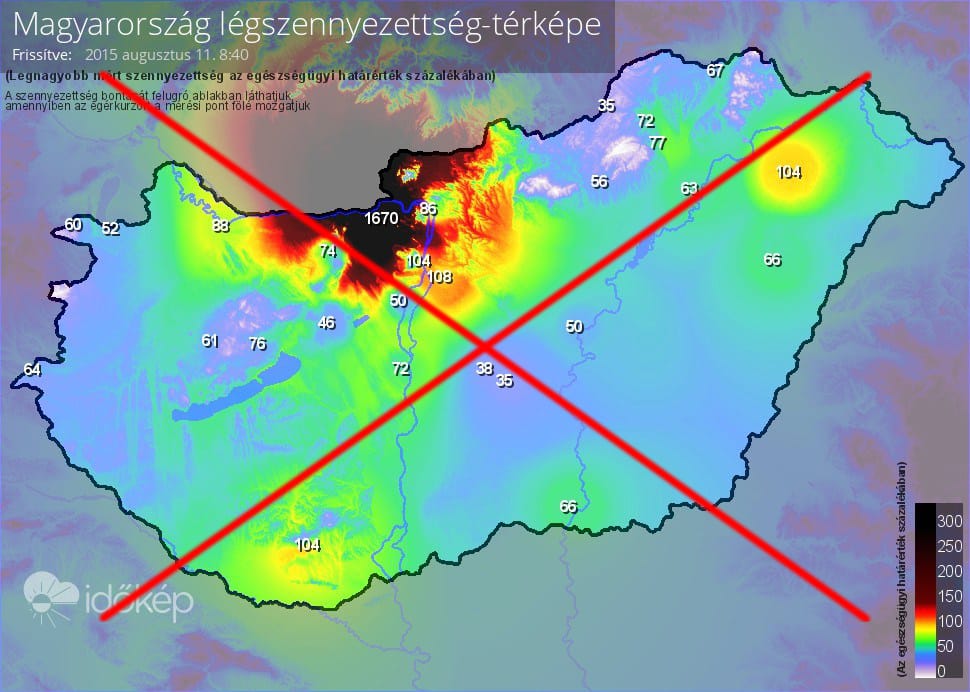 Műszerhiba miatt mértek brutális szmogot reggel Dorognál