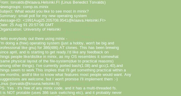 A Linux születése – ezzel a levéllel kezdődött