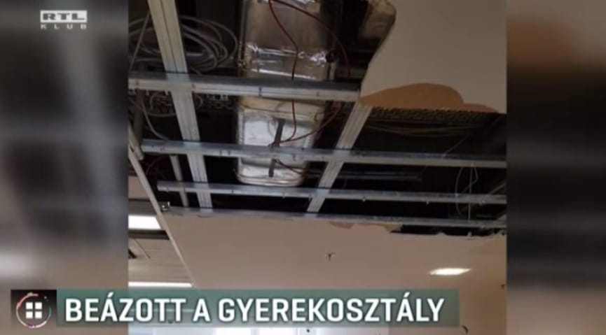 Többször is beázott a két éve átadott gyermekosztály a nyíregyházi kórházban