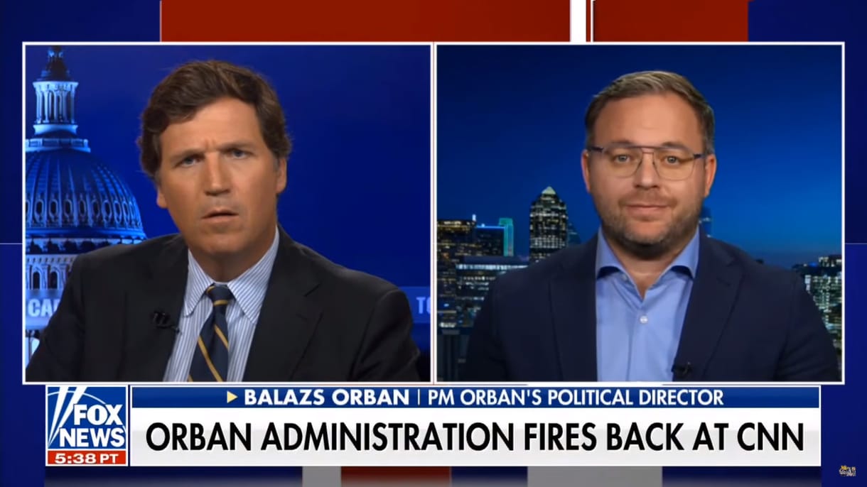 Tucker Carlson bocsánatot kért Orbán Balázstól az amerikai média nevében