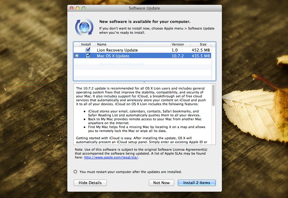 Letölthető az OS X 10.7.2-es frissítése