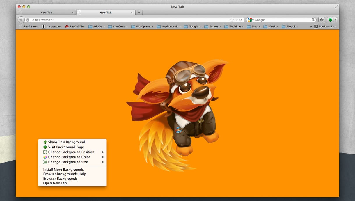 Szabjuk át a Firefoxot, állandóan változó hátterekkel