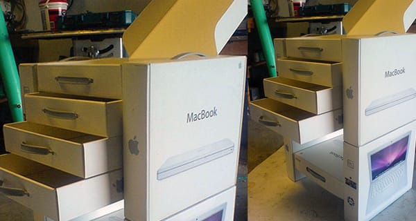 Saját készítésű bútor - Macbook dobozokból