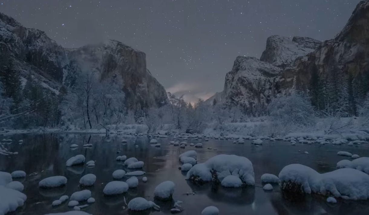Káprázatos videó készült a Yosemite Nemzeti Park téli csodavilágáról