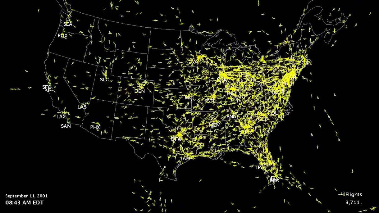 Így ürítették ki az amerikai légteret 2001. szeptember 11-én – videó