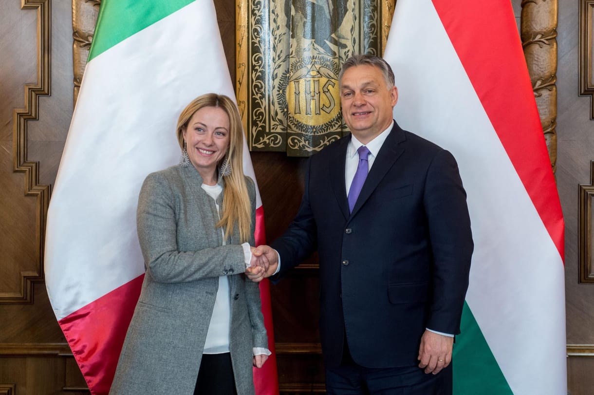 Fogadta az Olasz Testvérek vezetőjét Orbán