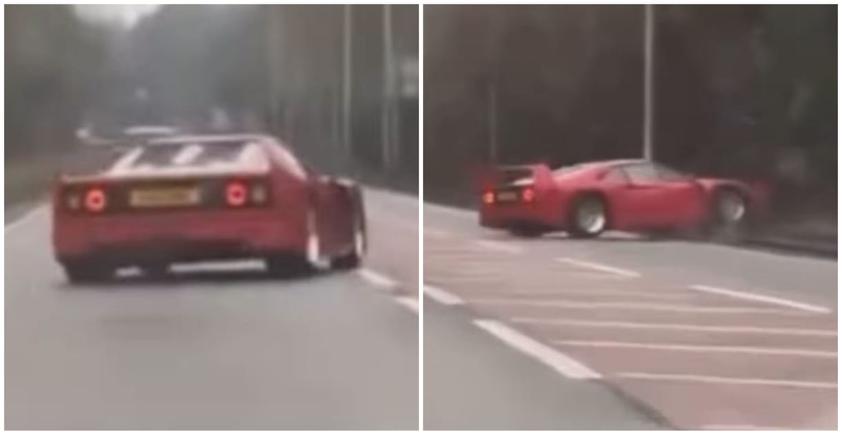 Kis gázt adott a sofőr, és máris villanyoszlopnak csapta a Ferrari F40-est – videó