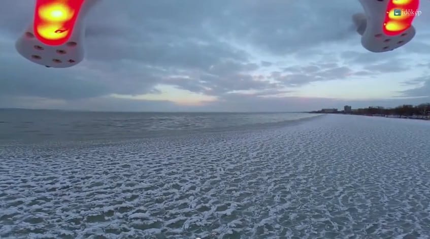 Drónnal filmezték le a Balaton befagyását – videó