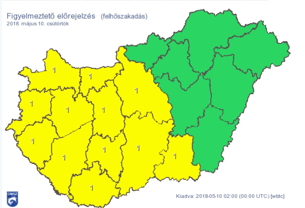 Az ország felének zivataros napja lesz