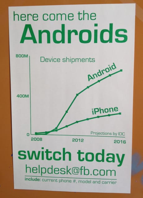 iPhone helyett Androidra buzdít a Facebook