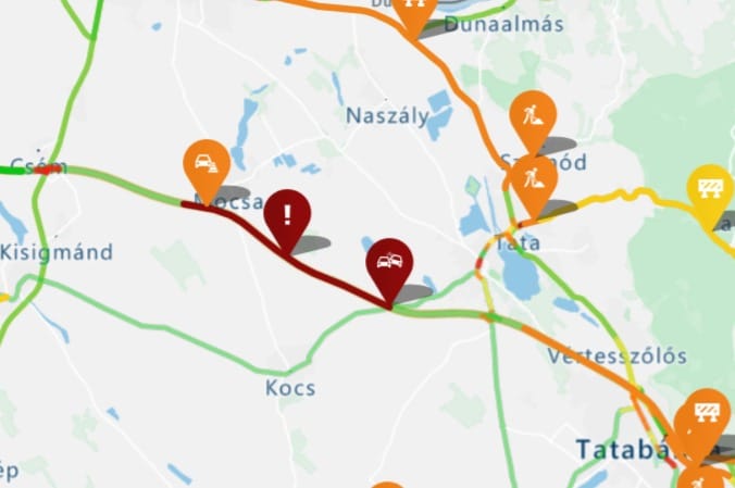Baleset volt az M1-esen, több kilométeres a torlódás