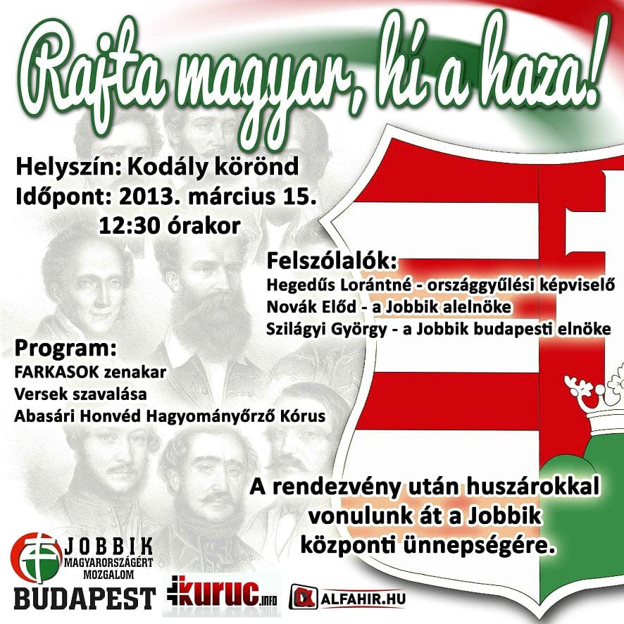 Zsidóbérenc liberálisokkal hirdette március 15-i rendezvényét a Jobbik