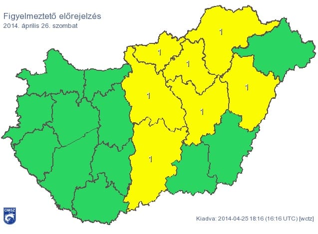 Kisüthet a nap, de több megyében riasztás van érvényben - térkép
